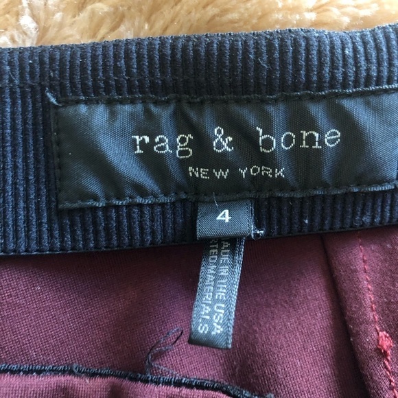 Rag & Bone Simone Cropped Ponte Pant Size 4 Burgundy Track Side Stripes Back Zip - Picture 7 of 7